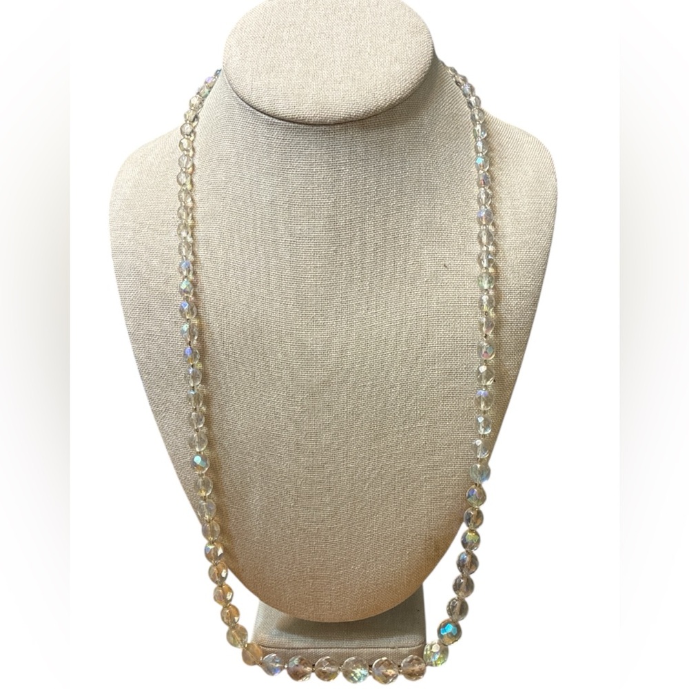 Vintage Aurora Borealis Multifaceted Crystal Beaded Necklace